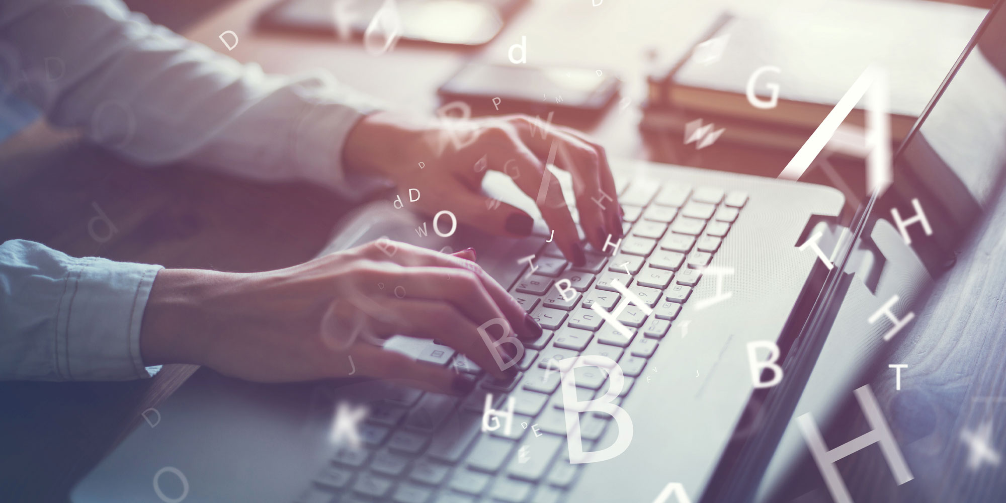 a blog being written on the computer